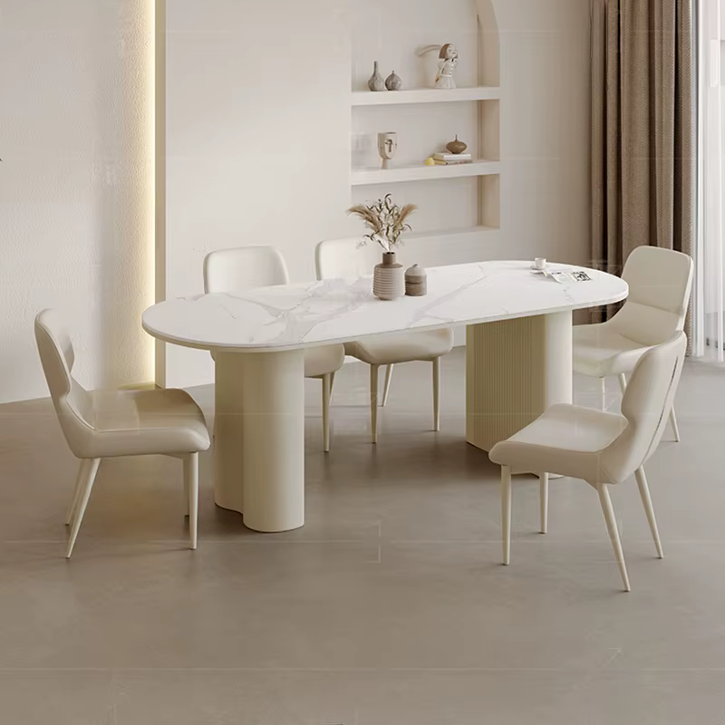 Chaises De luxe blanches Table cuisine moderne Unique Restaurant italien Table à manger ensemble Cen