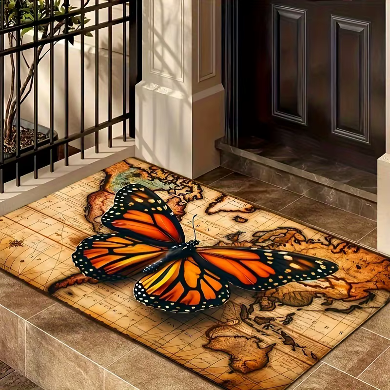 Tapis papillon de ferme Vintage en flanelle, pour salon, chambre à coucher, salle de bains, cuisine,