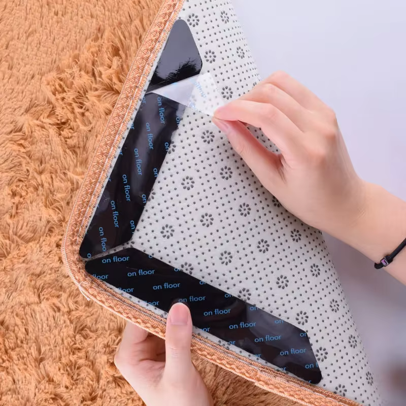 Autocollant antidérapant pour tapis, 16/8 pièces, réutilisable, lavable, Anti-bouclage, Patch fixe, 