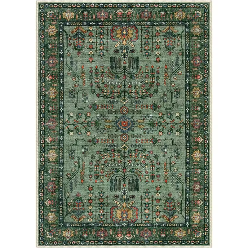 Tapis d'appoint vintage oriental persan, tapis de sol floral rose bohème pour salon, tapis antidérap