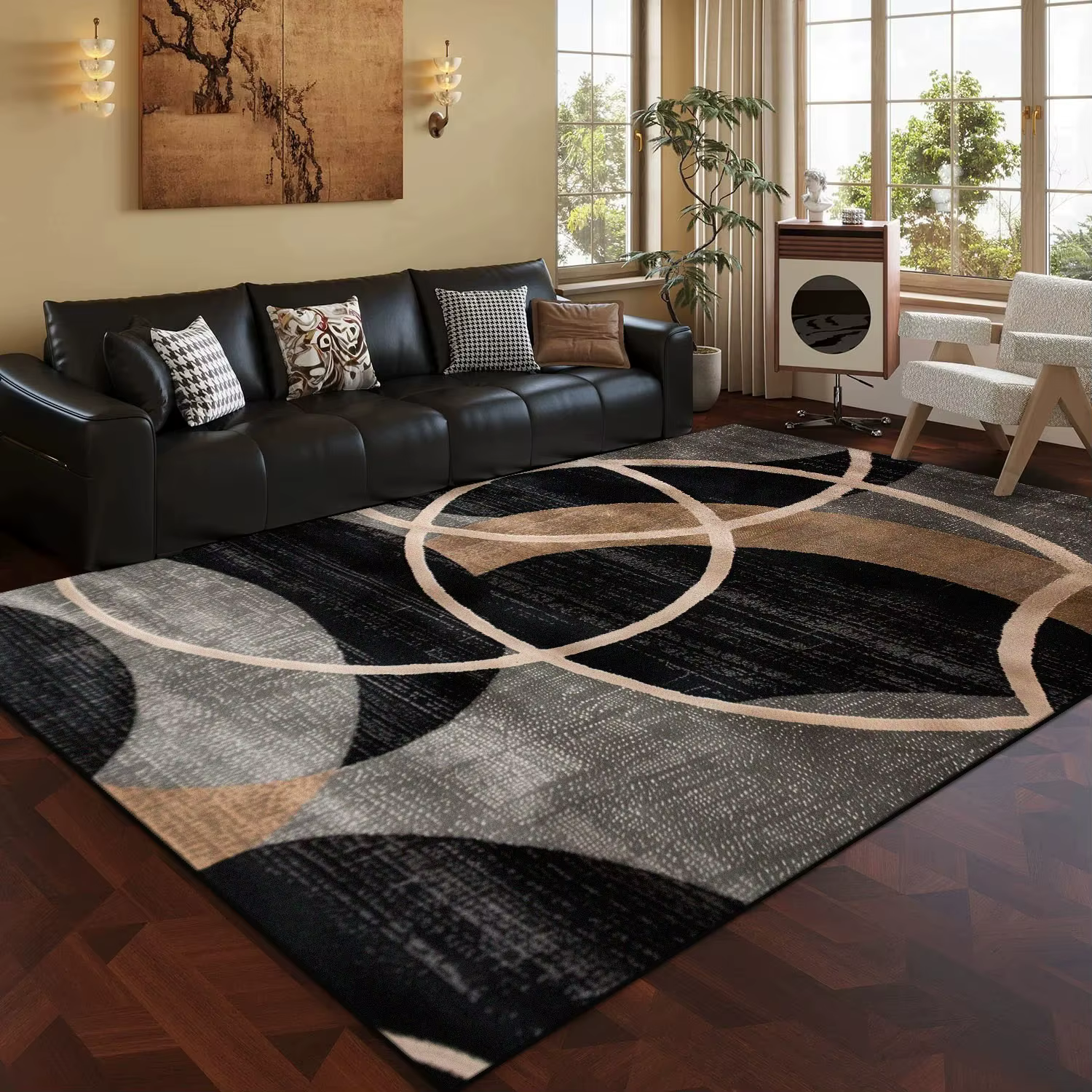 Tapis de salon de grande surface, décoration de maison, chambre à coucher, chevet, doux, lavable, Ta