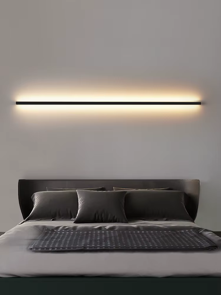 Applique chambre chevet lumières nordique luminaires décoratifs ligne minimaliste lumière longue ban
