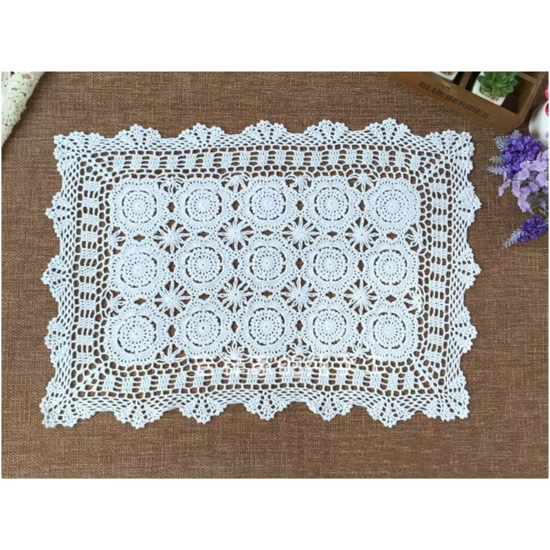 Tapis de Table ovale Vintage au Crochet, 30x45cm, napperon Chic et Shabby, décor d'événement de mari