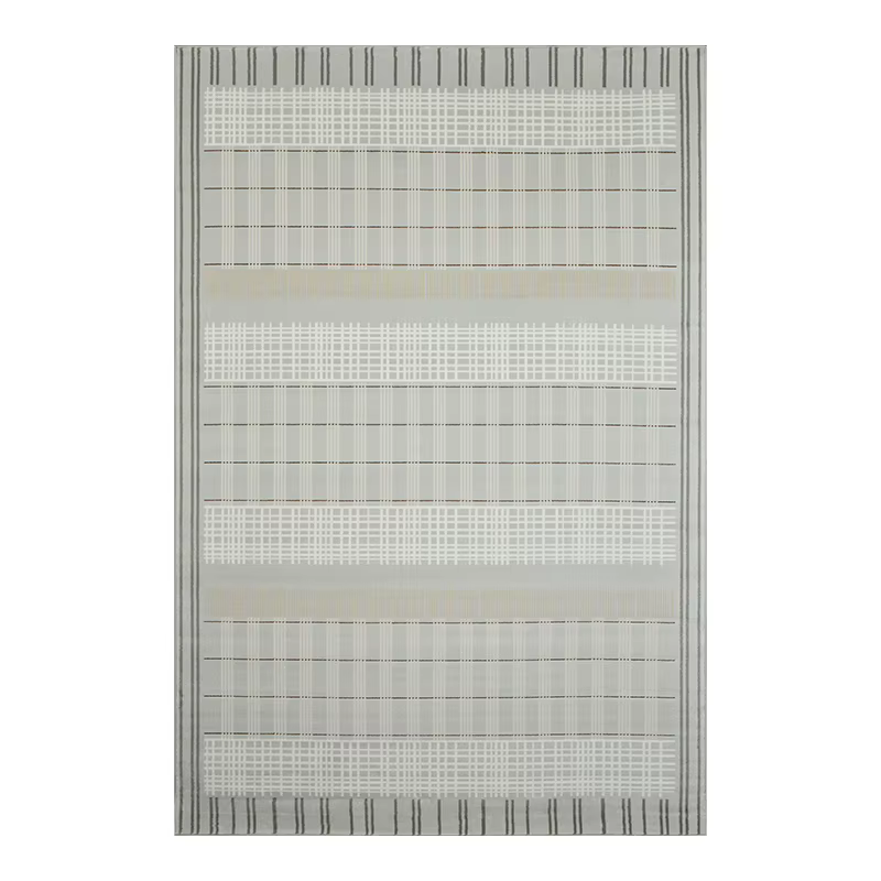 Tapis gris abstrait moderne, doux, écologique, anti-poussière et sans perte de fibres, pour bureau, 