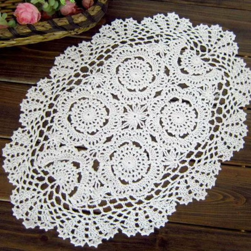 Tapis de Table ovale Vintage au Crochet, 30x45cm, napperon Chic et Shabby, décor d'événement de mari