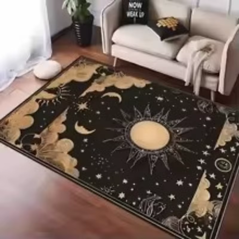 Tapis de couloir à rayures noires et blanches, lavable, pour chambre à coucher, salon, cuisine, ou c