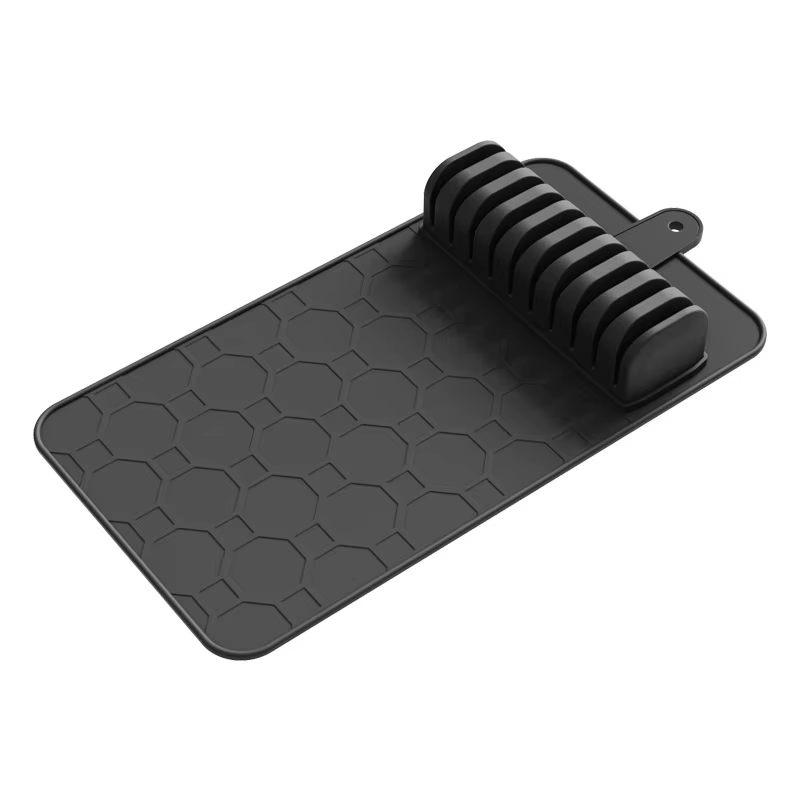 Tapis à couteaux antidérapant à prise souple, organiseur de couteaux, insert de tiroir antidérapant,