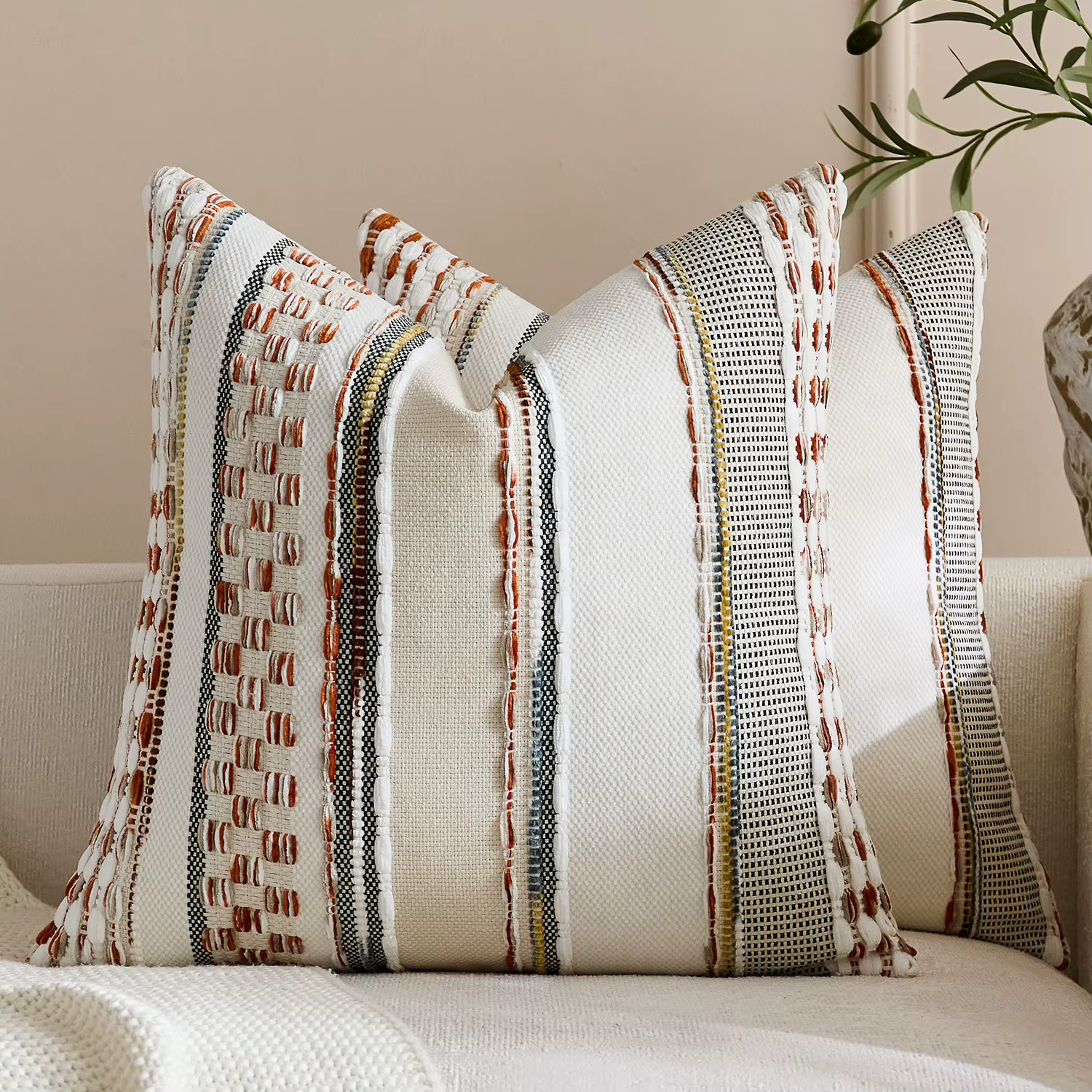 Nouvelle Housse de Coussin Style Bohème 2026 en Chenille Vintage, Housse de Coussin Décorative Faite