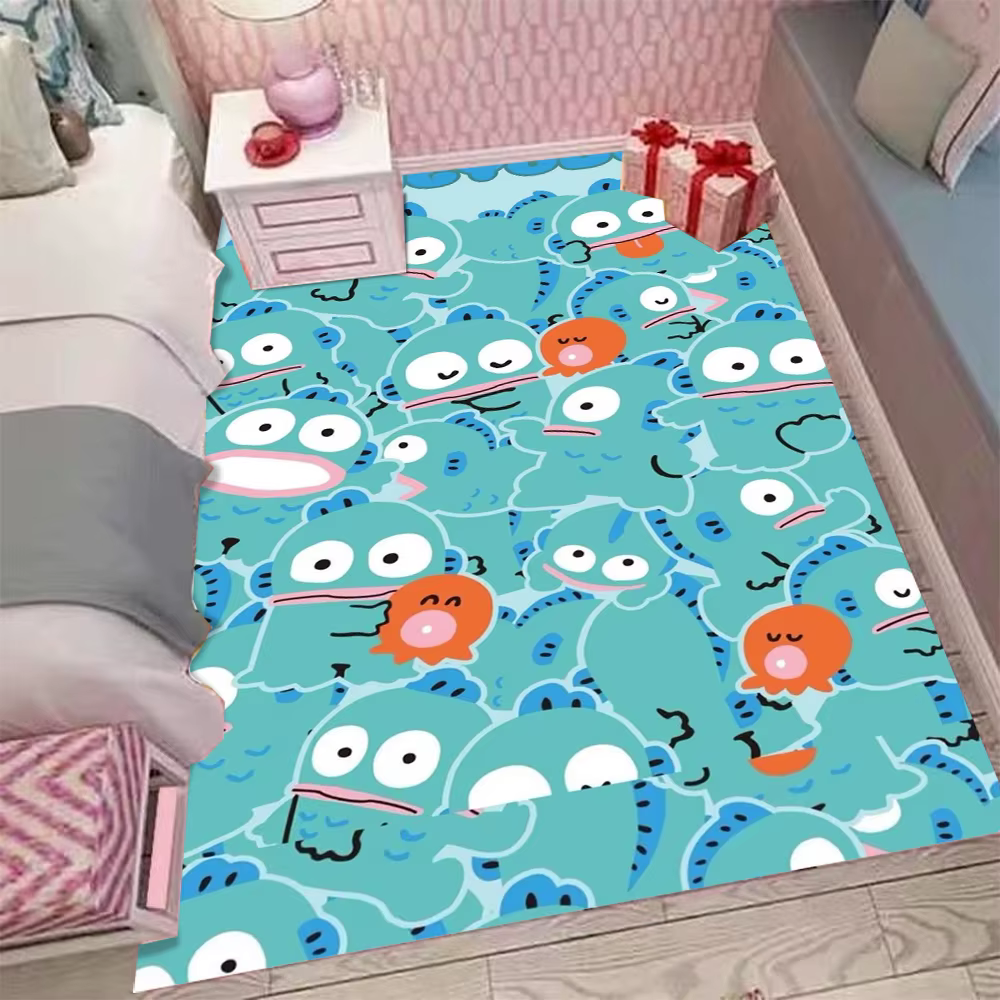 Tapis de chambre Sanrio Kuromi mignon, tapis d'appoint violet gothique pour fille, tapis de salon mi