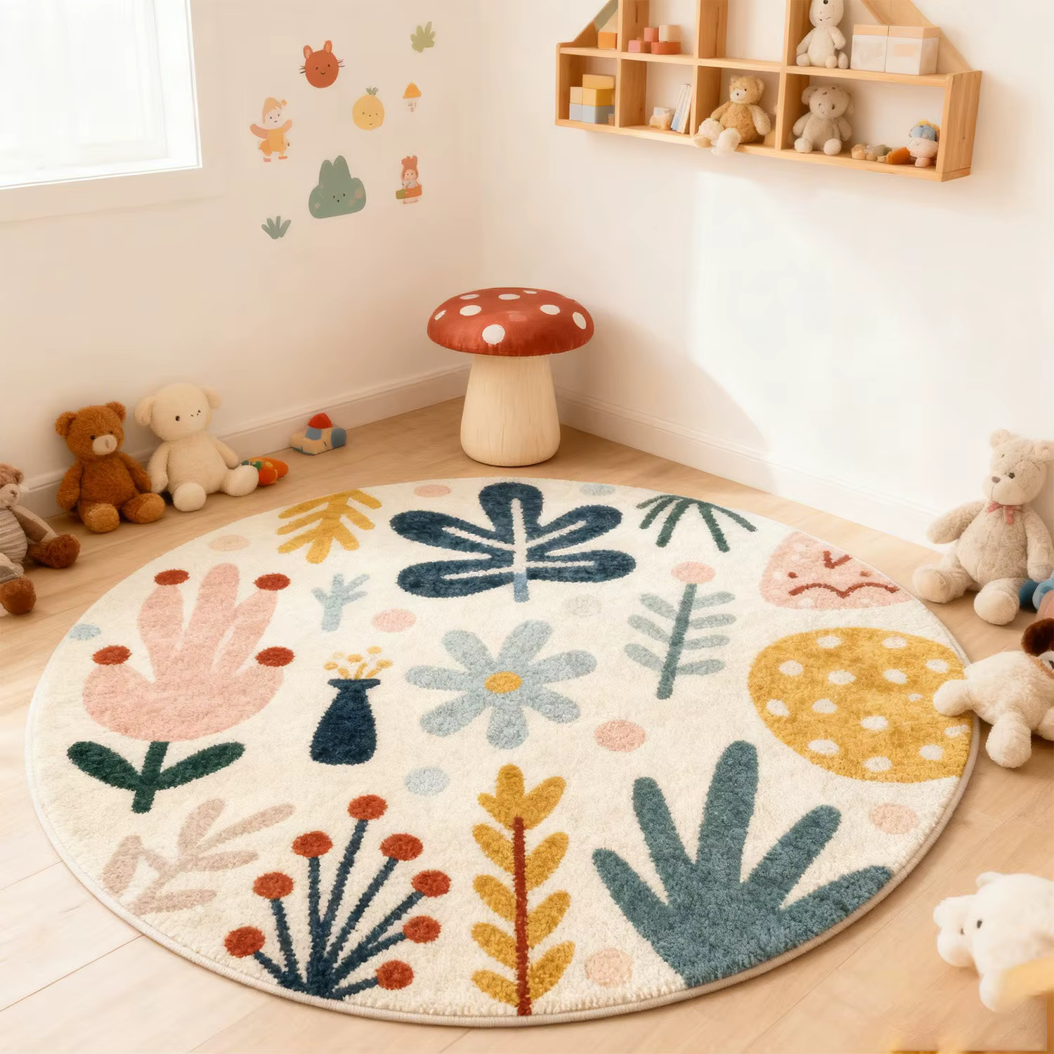 Tapis de salon imprimé végétal, tapis de chevet vintage avancé pour chambre à coucher, tapis de déco