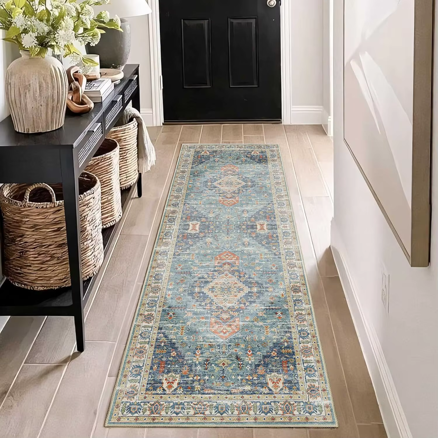 VIKAMA – tapis de cuisine bohème, Long, doux et antidérapant, pour salon et chambre à coucher, tapis