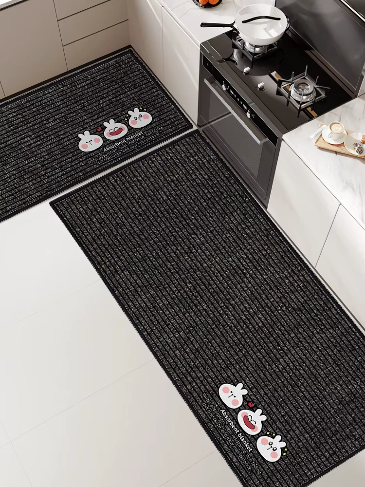 VIKAMA 2PC ensemble de tapis de cuisine antidérapant absorbant facile à nettoyer tapis de sol de cui