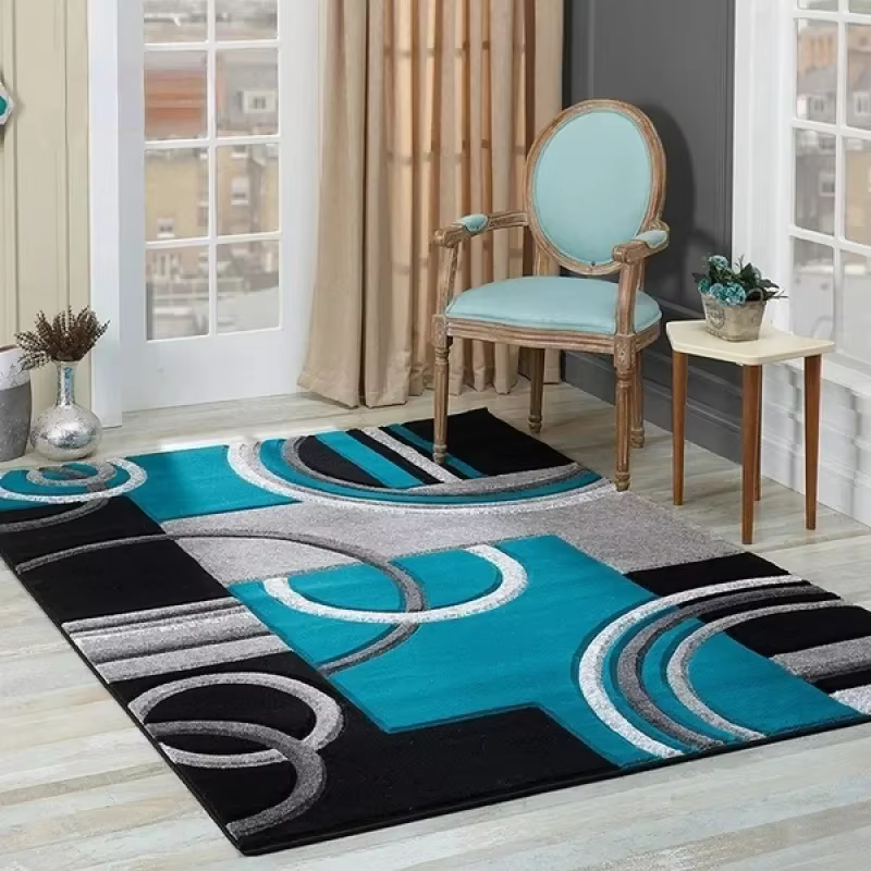 Tapis géométrique nordique pour salon décor de luxe moderne Table de canapé Tapis de grande surface
