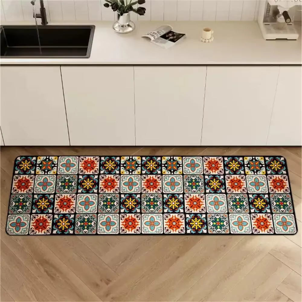 Tapis de cuisine antidérapants pour salon, tapis de sol long pour cuisine, tapis d'entrée, décoratio