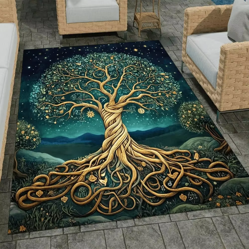 Tapis arbre de vie, arbre de vie, grande surface, tapis de sol intérieur moderne, doux avec décor an
