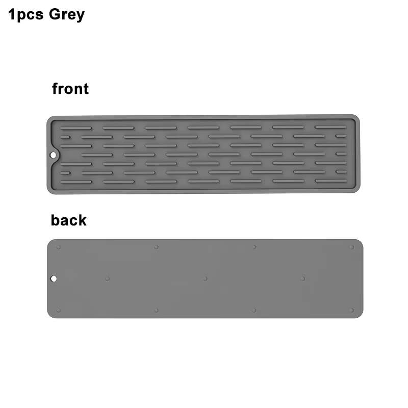 Tapis Long d'égouttage de vaisselle en Silicone, tapis de travail de cuisine, tapis antidérapant pou