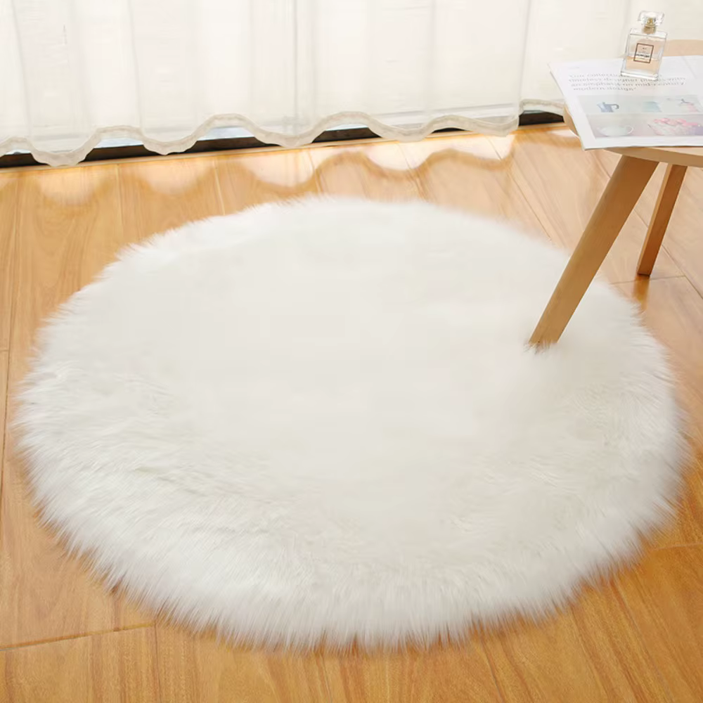 Tapis en peluche de 30/50/70cm de Long, en laine artificielle, pour chevet, doux et chaud, poilu, po
