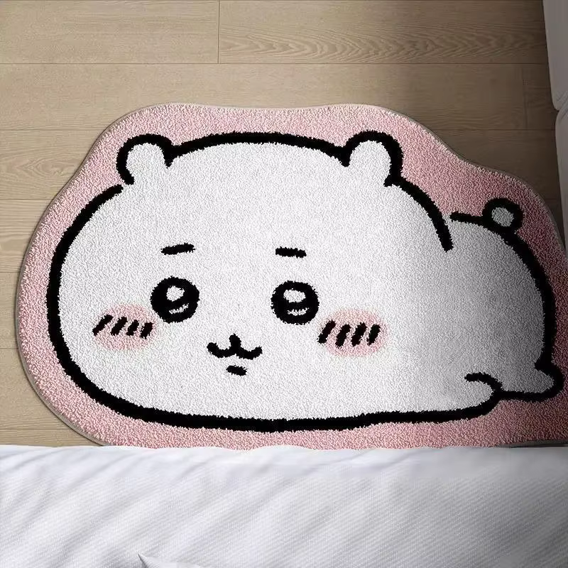 Tapis de dessin animé tendance, tapis de sol en peluche Hachiware Usagi, tapis antidérapant pour sal