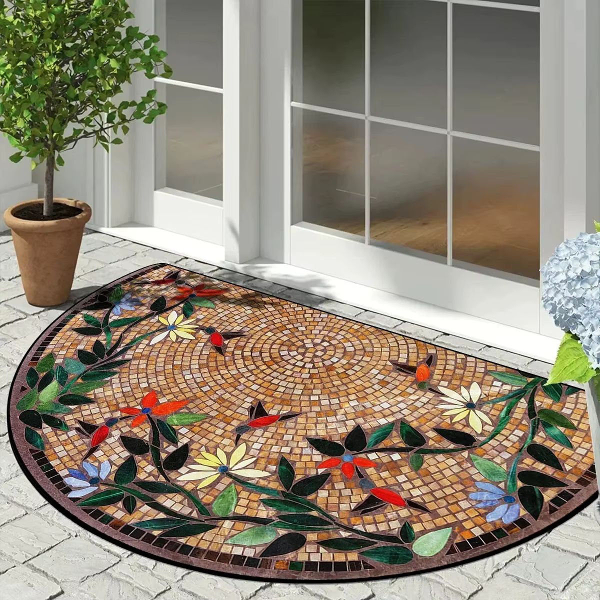 Tapis d'entrée, paillasson de porte d'entrée, tapis décoratifs de jardin extérieur, paillassons de b