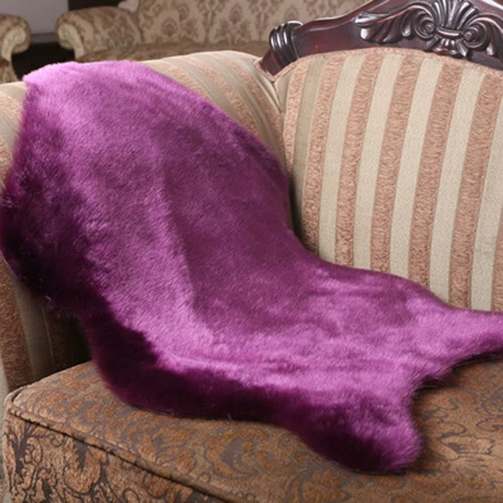 Tapis en peluche doux en peau de mouton pour chambre à coucher, coussin en laine, tapis de canapé, t