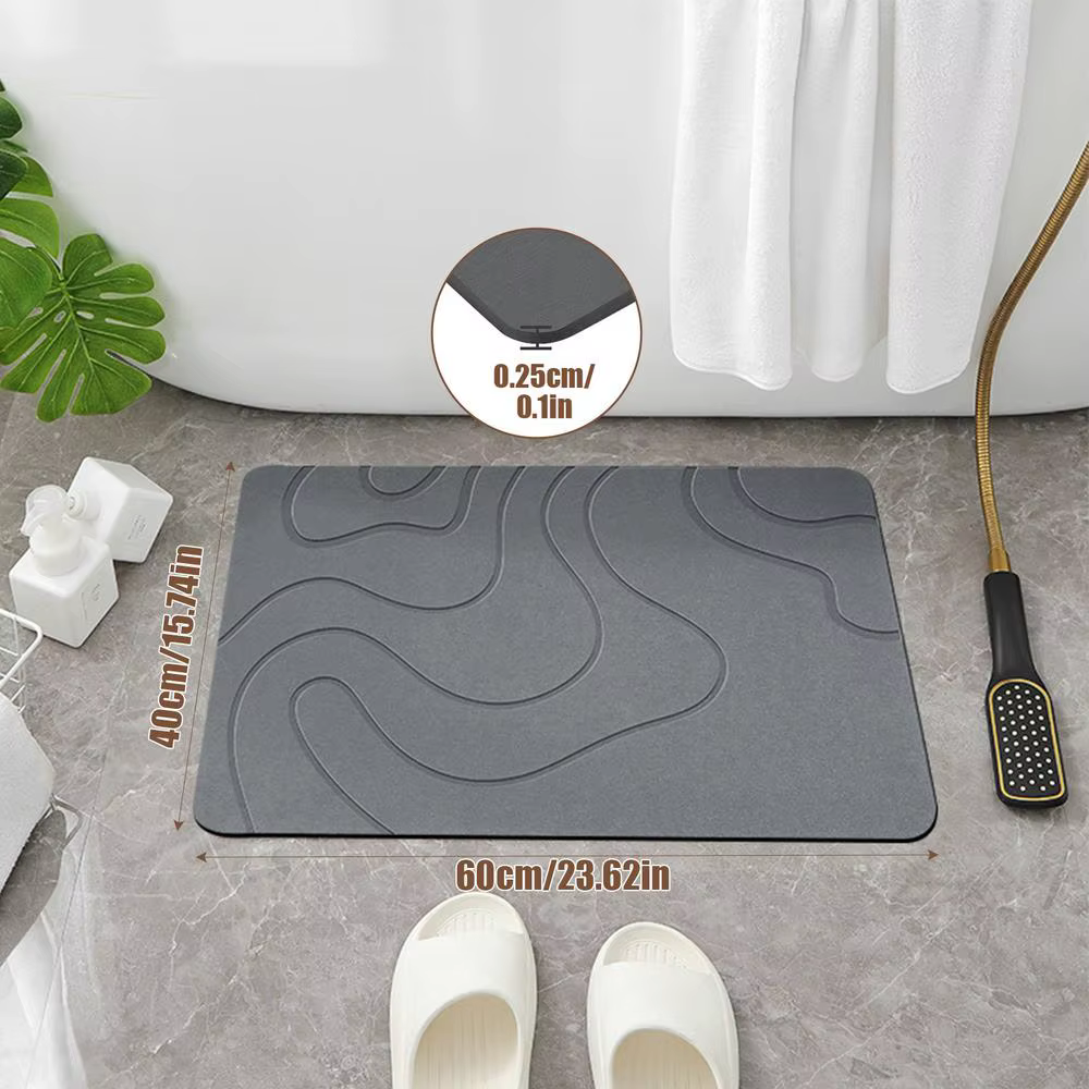 Tapis de bain en pierre de Diatomite d'intérieur, 1 pièce, tapis doux en boue de Diatomite, Absorpti