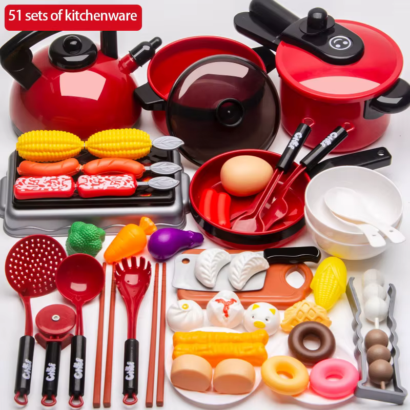 Ensemble de cuisine de jeu éducatif pour enfants – Batterie de cuisine de jeu de simulation avec cui