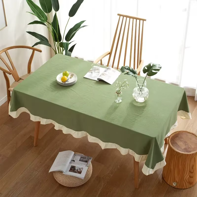 Nappe de Table 100% coton lavable, pour fête de mariage, salle à manger, décoration de Banquet, couv