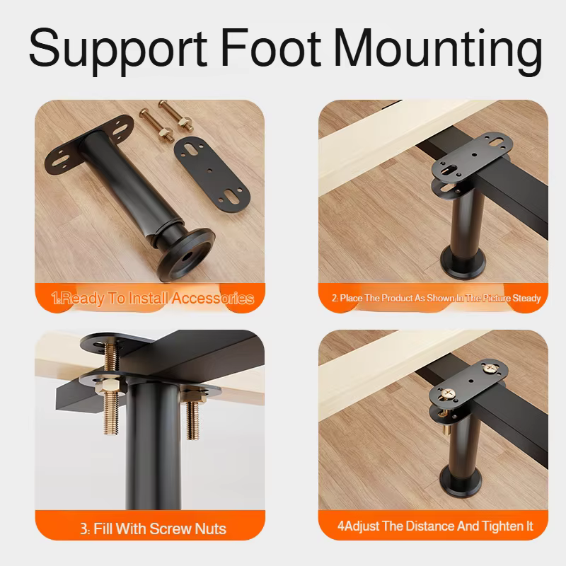 1 pièces Support de poutre de lit fixateur de pied télescopique réglable en plastique meubles jambe 