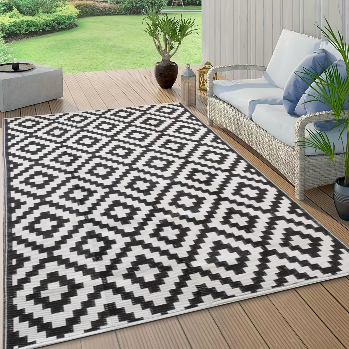 Tapis en plastique réversible imperméable double face, tapis de sol modernes et grands, tapis durabl