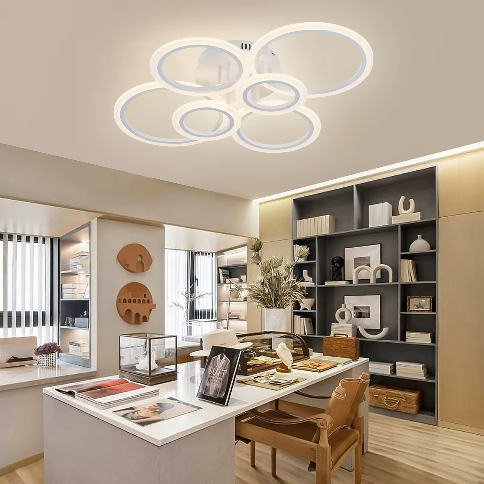 Lustre LED moderne éclairage à la maison anneau plafonnier lustre salon chambre éclairage lustre pla