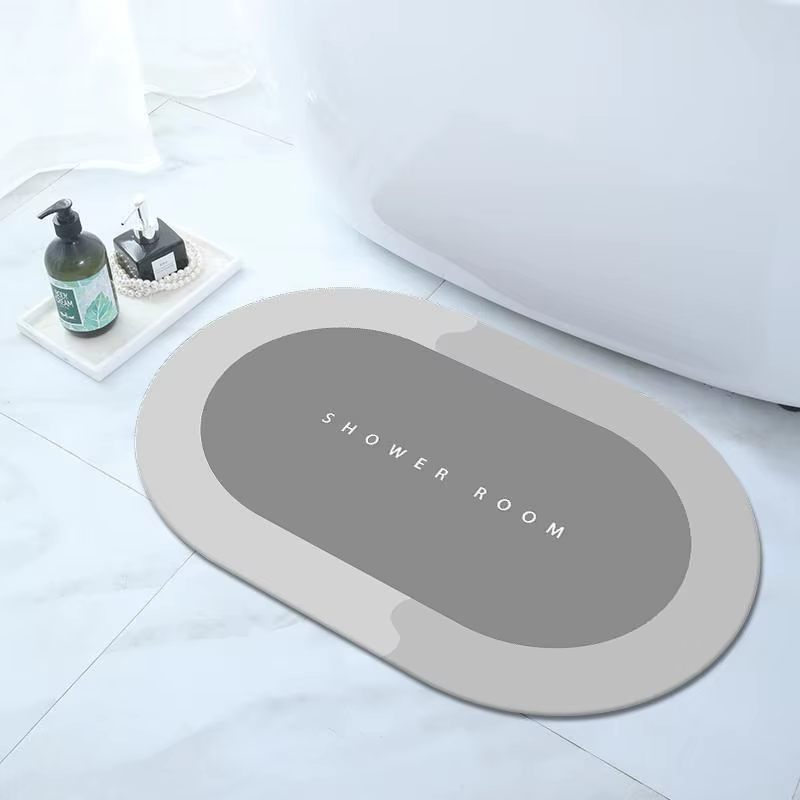 Tapis de bain absorbant antidérapant en diatomite, séchage rapide, tapis de douche, tapis d'entrée d