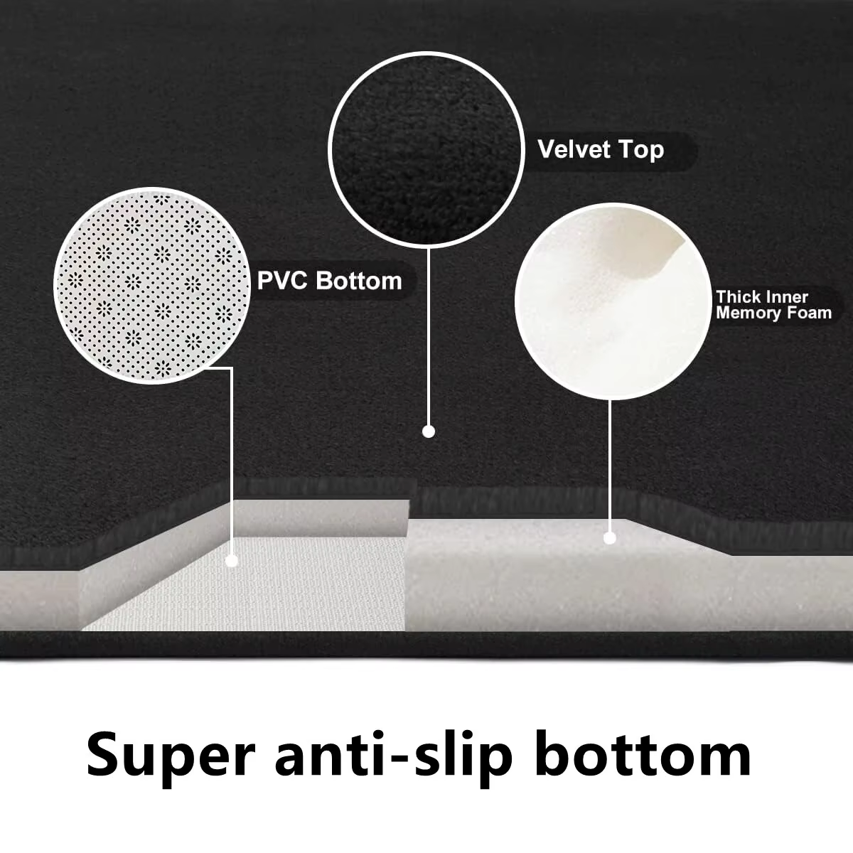 U-SHAPE tapis de sol de salle de bain tapis de toilette tapis de salle de bain antidérapant tapis de