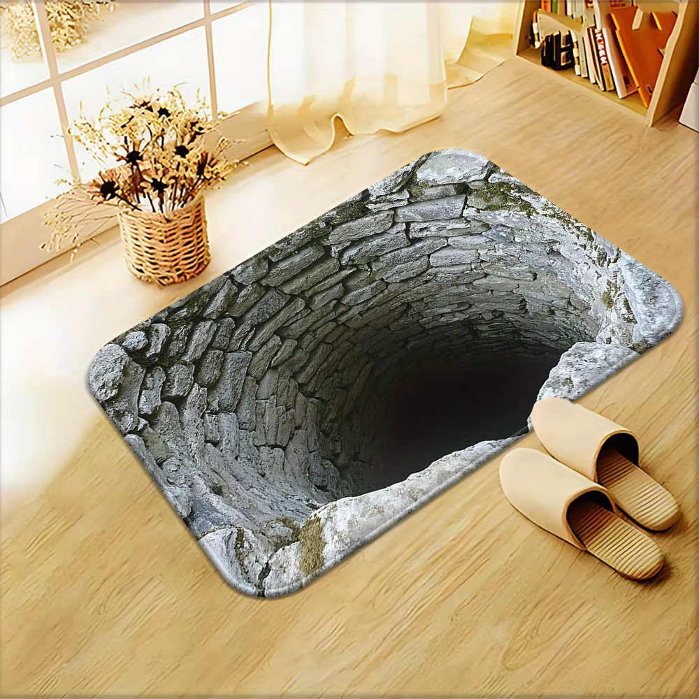 Tapis de sol visuel en tissu Polyester 3D pour porte de salle de bain domestique, tapis de pied abso
