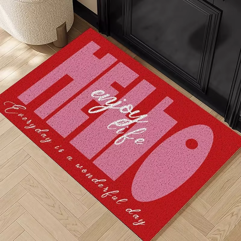 Tapis de porte d'entrée minimaliste, tapis de sol à motif mignon résistant à la saleté, facile à ent