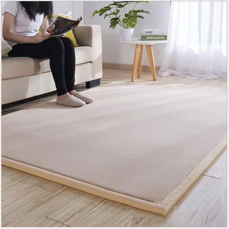 Tapis antidérapant rembourré en velours corail épais 3cm, tatami pour enfants, baie vitrée, personna