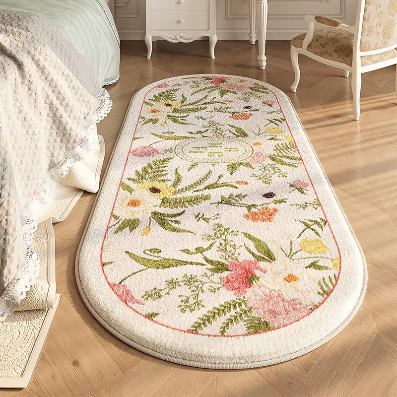 Tapis de décoration de chambre à coucher de Style français, tapis à motifs de fleurs pour salon, tap