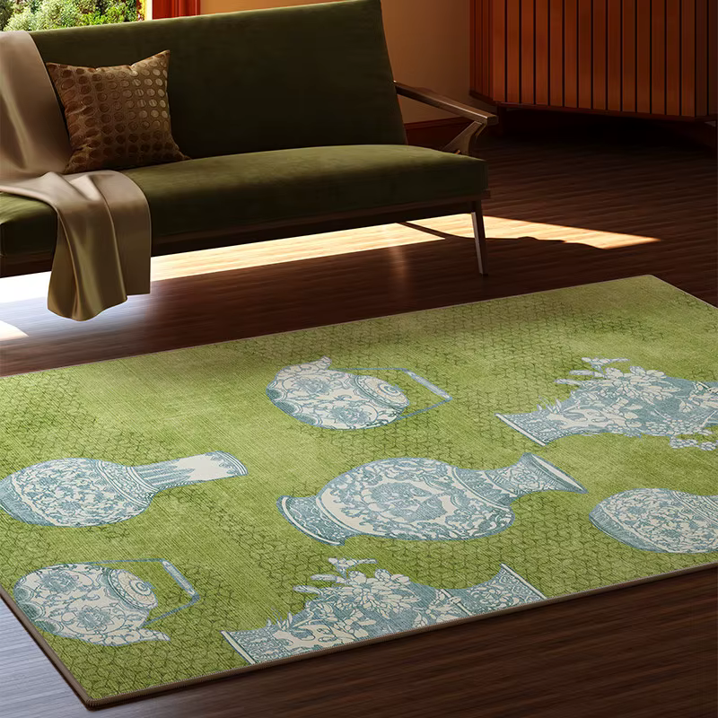 Tapis de style rétro pour chambre à coucher, décoration de salon de luxe léger, grand tapis lavable,