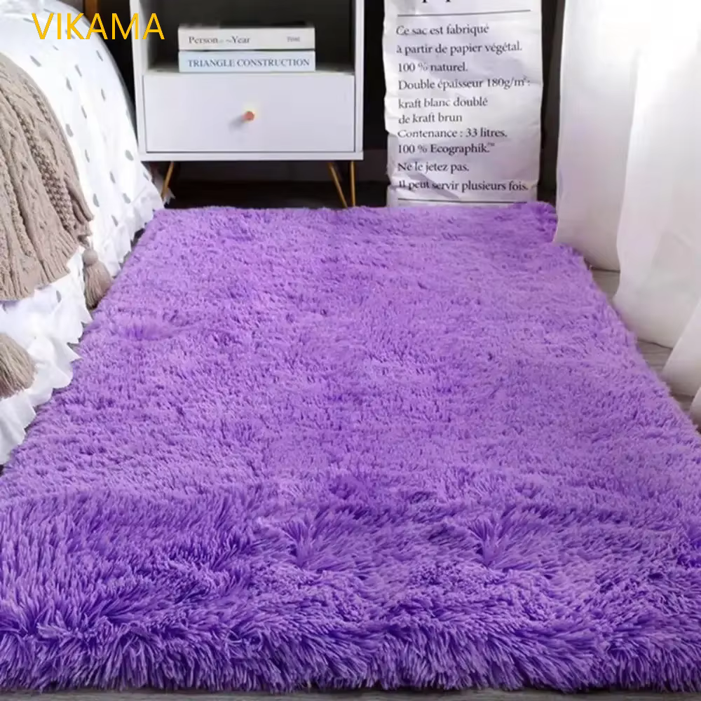 VIKmemorial-Tapis en peluche en laine simple pour chambre à coucher, couverture de lit de salon, doc