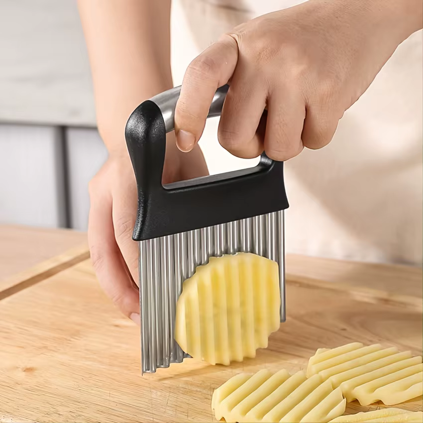 Améliorez votre cuisine avec un coupe froissé 1 pièce - Couteau hachoir ondulé pour fruits, légumes,