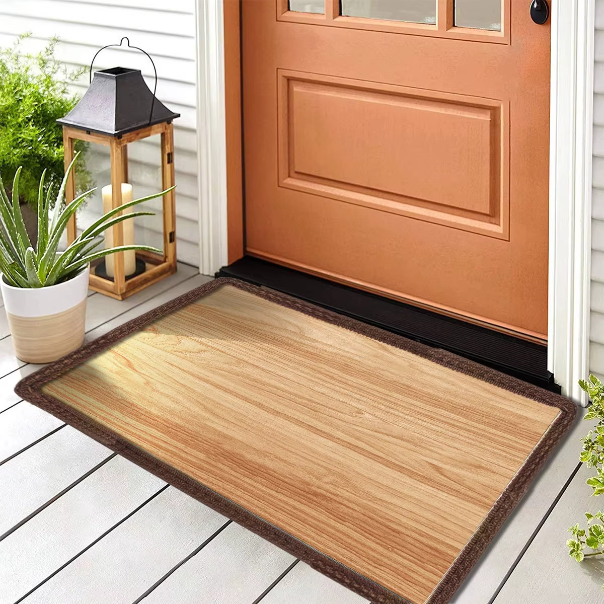 Tapis de porte en bois pour l'extérieur, paillasson d'entrée, tapis de bienvenue pour l'intérieur et