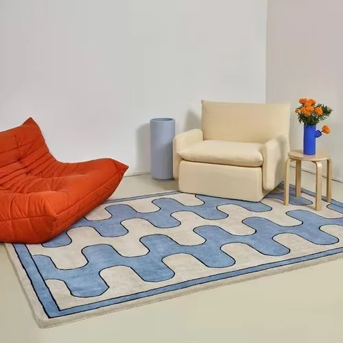 Tapis moderne pour salon, échiquier IG, chambre à coucher avancée, grande surface, optique décorativ
