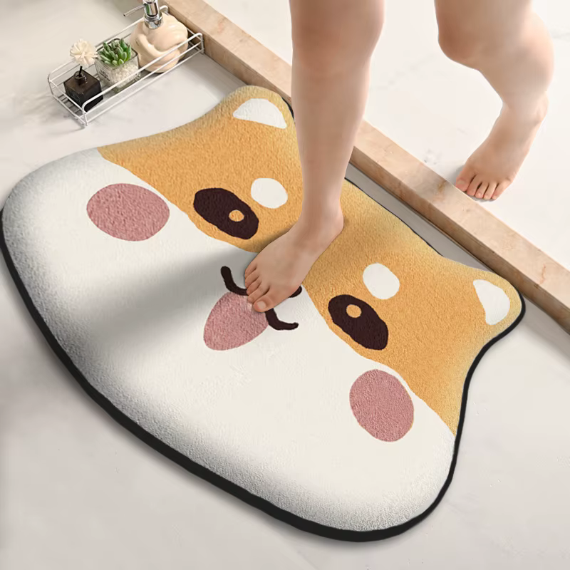 Tapis de sol absorbant épais de forme spéciale pour salle de bain, tapis de toilette en flanelle, sa