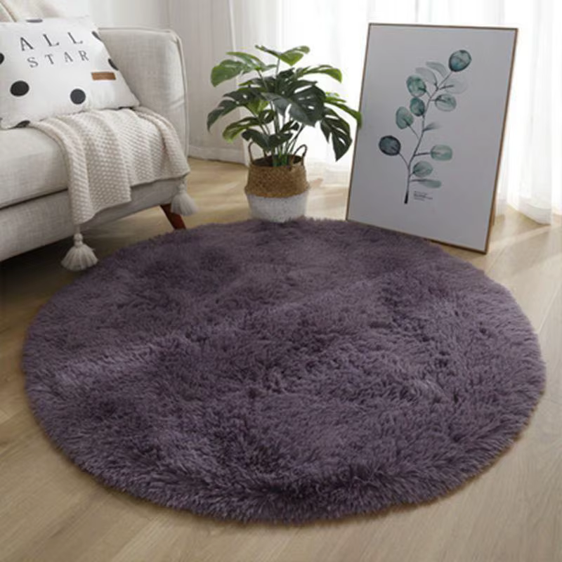 100/120/140/160 tapis rond moelleux doux tapis pour enfants filles chambre princesse château peluche