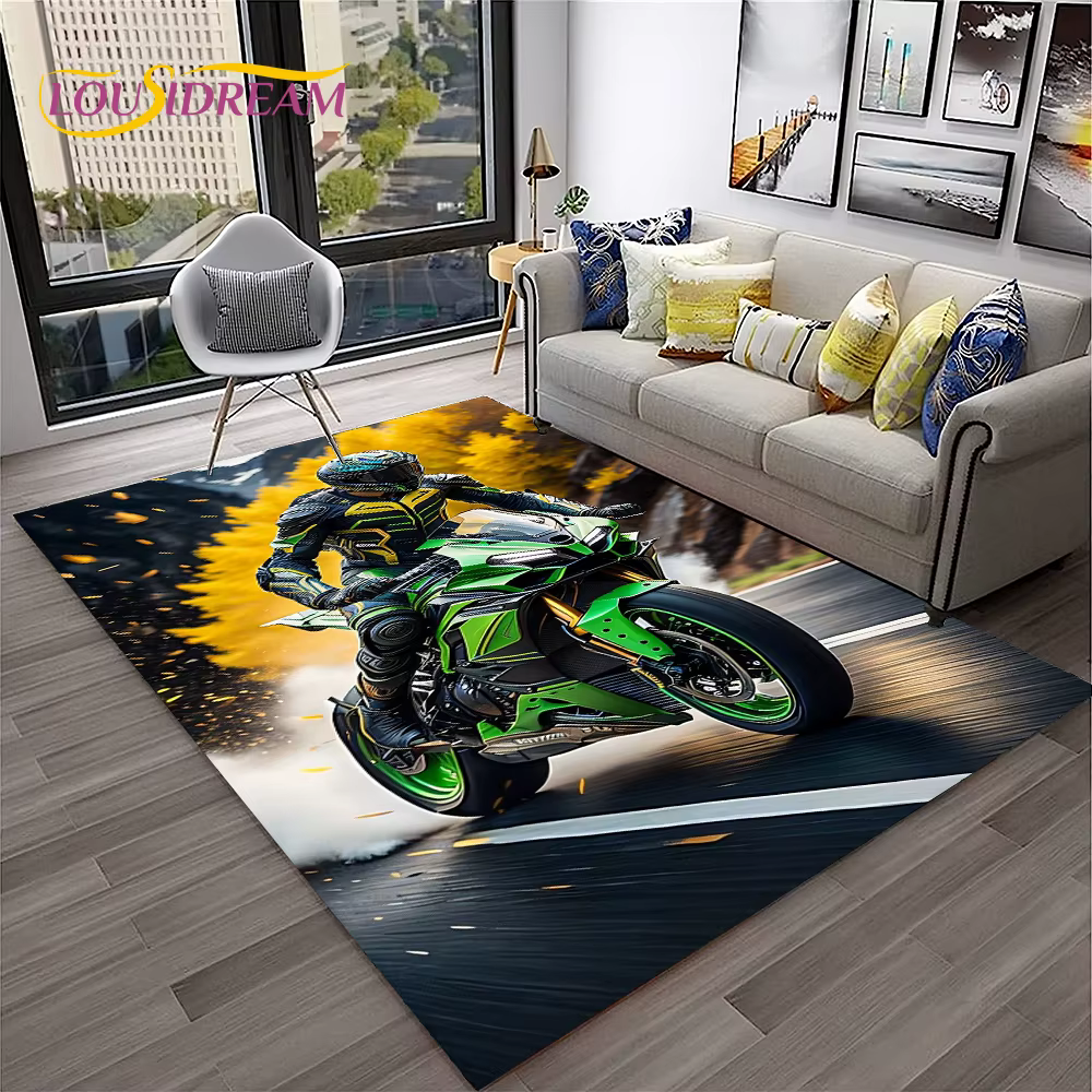 Tapis de Moto de course tout-terrain pour la maison, salon, chambre à coucher, décor de paillasson d