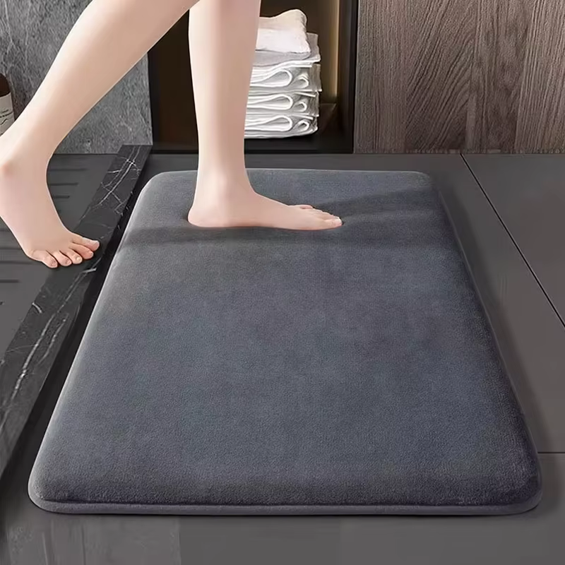 Tapis de salle de bain antidérapant, super absorbant, lavable en machine et réutilisable, durable et