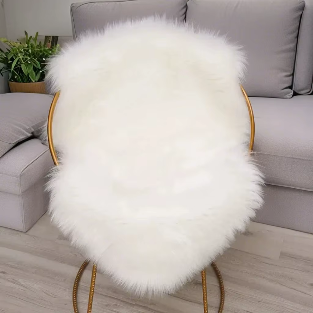 Tapis moelleux lea pour la décoration de la maison, tapis de salon blanc, tapis de pépinière doux, t