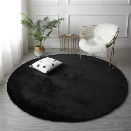 Tapis en fausse fourrure de lapin ultra doux pour salon, zone floue, lea moelleux, tapis de chevet,