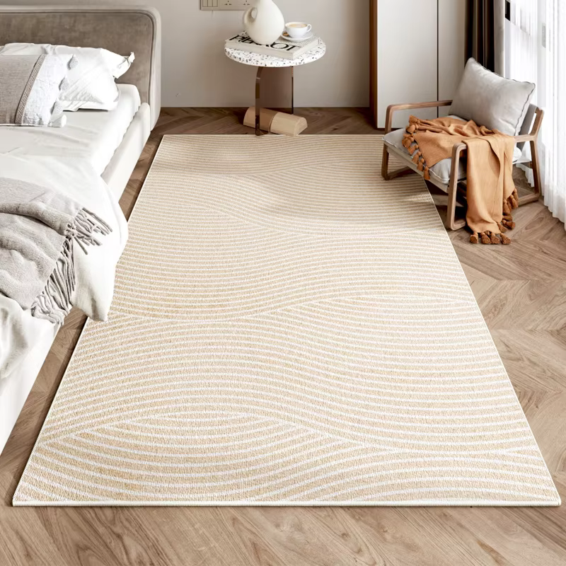 Tapis Beige minimaliste, à la mode, polyvalent, antidérapant, pour salon, chambre à coucher, cuisine