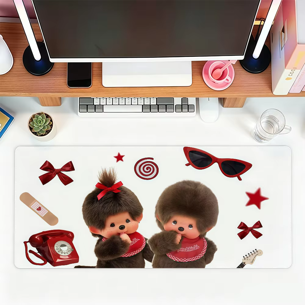 Tapis de souris M-Mon-chhi-chiES pour le bureau, les jeux et les claviers, antidérapant, grand forma