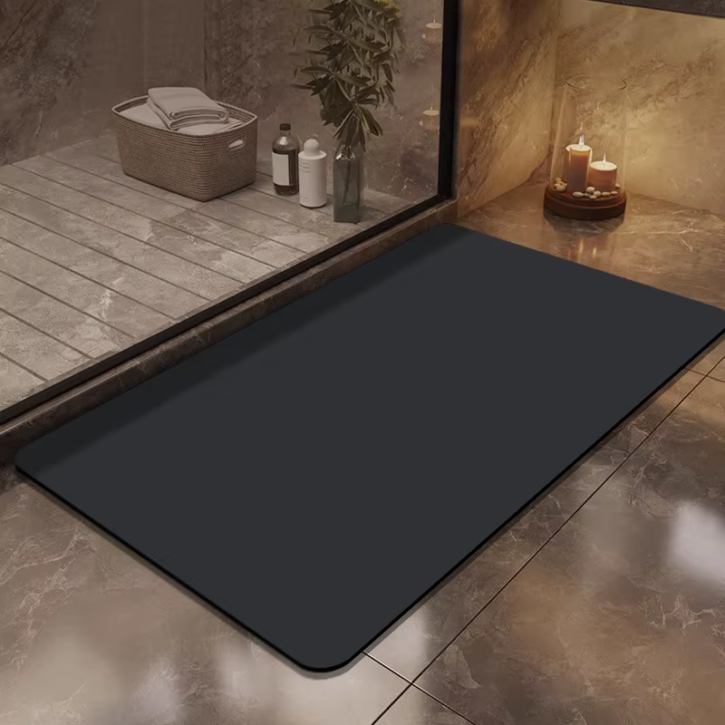 Tapis de sol antidérapant en boue de diatomée, couleur unie, résistant à la saleté, pour porte de sa